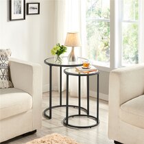 Wayfair glass on sale side tables